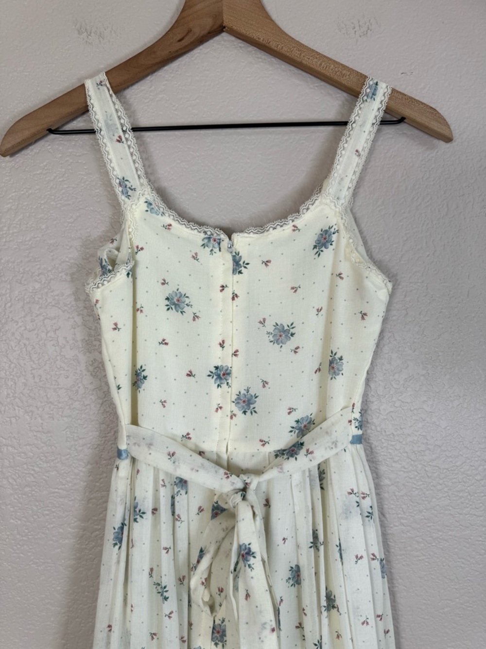 Vintage 1970’s Gunne Sax Prairie Cotton Floral Lace Ruffle Maxi Sundress Cottage - Picture 9 of 16